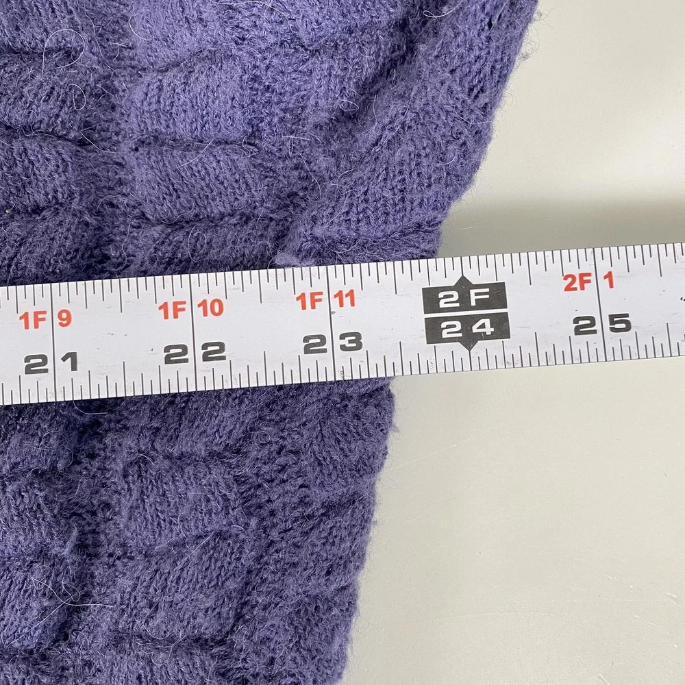 Free People Sweater Womens Large Purple Button Up Textured Cardigan Boho Knit - Picture 6 of 11